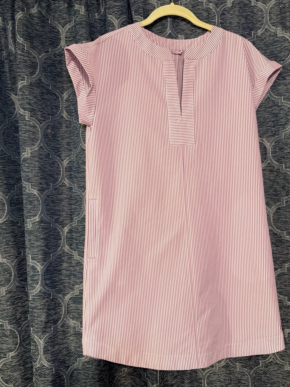 Vineyard Vines Purple & White Pinstripe Shift Mini Dress